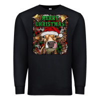 Black merry christmas heifer with cowbells Premium Sweatshirt - RanaPortraitStore