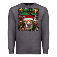 Charcoal Heather merry christmas heifer with cowbells Premium Sweatshirt - RanaPortraitStore