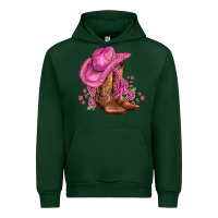 Forest Green valentines day boots cowgirl hat and roses Urban Hoodie - AdoDesignShop