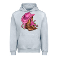 Heather Grey valentines day boots cowgirl hat and roses Urban Hoodie - AdoDesignShop
