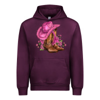 Mauve Wine valentines day boots cowgirl hat and roses Urban Hoodie - AdoDesignShop