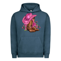 Pigment Midnight Navy valentines day boots cowgirl hat and roses Urban Hoodie - AdoDesignShop