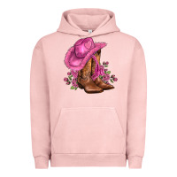 Pigment Salmon valentines day boots cowgirl hat and roses Urban Hoodie - AdoDesignShop