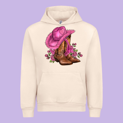 Valentines Day Boots Cowgirl Hat And Roses Urban Hoodie Designed By Adodesignshop