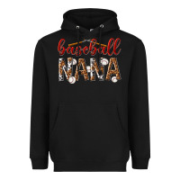 Black baseball nana with leopard Heavyweight Hoodie - texasbilliewilder
