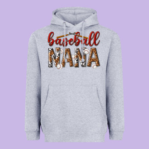 Baseball Nana With Leopard Heavyweight Hoodie Designed By Texasbilliewilder