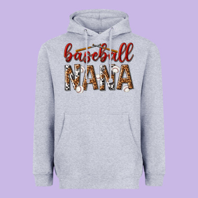 Heavyweight Hoodie baseball nana with leopard
