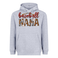Heather Grey baseball nana with leopard Heavyweight Hoodie - texasbilliewilder