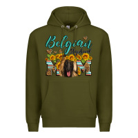 Army Green belgian shepherd mom Premium Hoodie - Artiststas