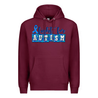 Burgundy fight for autism Premium Hoodie - AdoDesignShop