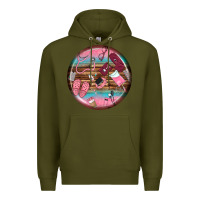 Army Green nurse round earrings Premium Hoodie - BundleAndBundleShop