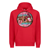 Red nurse round earrings Premium Hoodie - BundleAndBundleShop