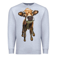 Heather Grey heifer cow Premium Sweatshirt - RanaPortraitStore