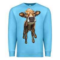 Ocean Blue heifer cow Premium Sweatshirt - RanaPortraitStore