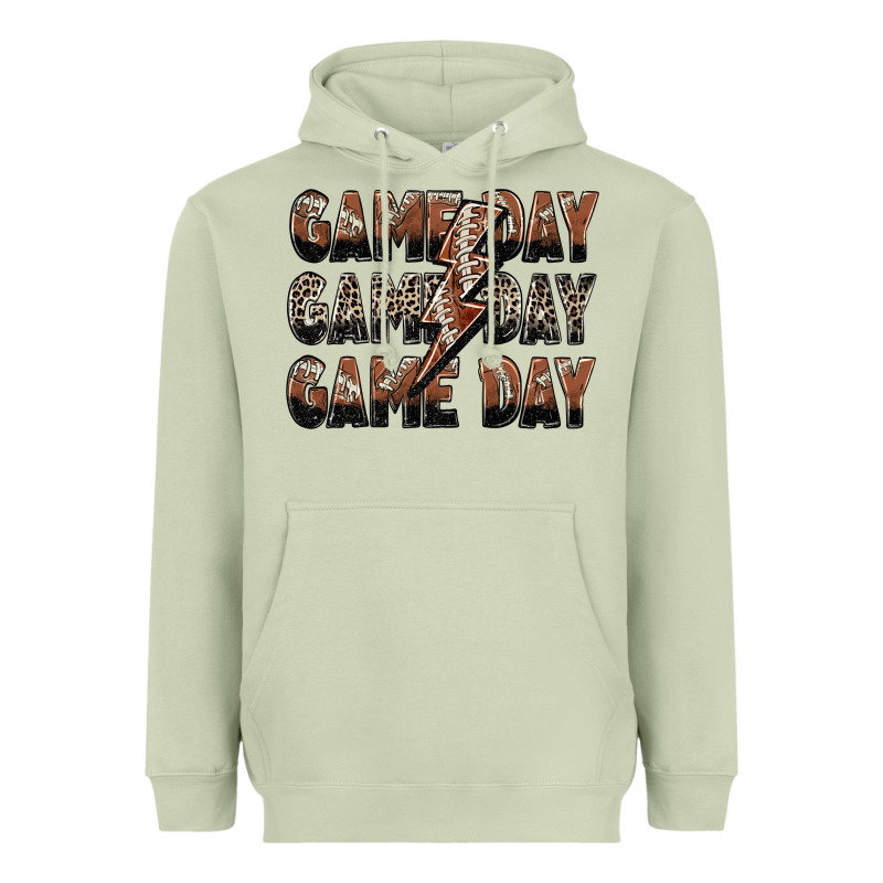 Game Day Game Day Football Lightning Bolt Heavyweight Hoodie by Zillion Design Studio | Teevron