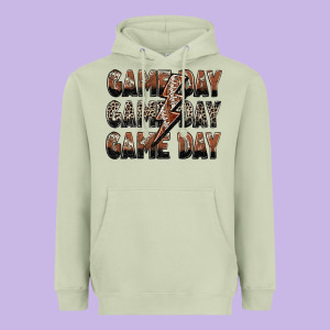 Game Day Game Day Football Lightning Bolt Heavyweight Hoodie Designed By Zillion Design Studio