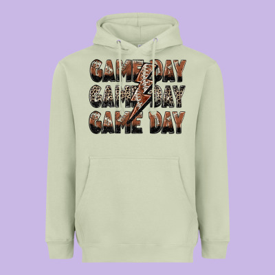 Game Day Game Day Football Lightning Bolt Heavyweight Hoodie Designed By Zillion Design Studio