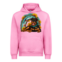 Fuchsia Pink Rottweiler  rainbow Urban Hoodie - Artiststas