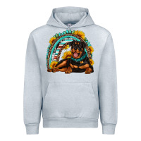 Heather Grey Rottweiler  rainbow Urban Hoodie - Artiststas