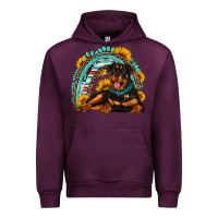 Mauve Wine Rottweiler  rainbow Urban Hoodie - Artiststas
