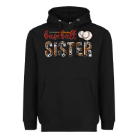 Black baseball sister with leopard Heavyweight Hoodie - texasbilliewilder