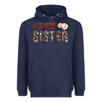Navy baseball sister with leopard Heavyweight Hoodie - texasbilliewilder