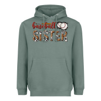 Sage baseball sister with leopard Heavyweight Hoodie - texasbilliewilder