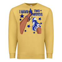 Antique Gold I Have Two Moods Royal Blue Sneakers Afro Girl Premium Sweatshirt - texasbilliewilder