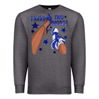 Charcoal Heather I Have Two Moods Royal Blue Sneakers Afro Girl Premium Sweatshirt - texasbilliewilder
