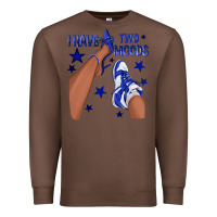 Chestnut I Have Two Moods Royal Blue Sneakers Afro Girl Premium Sweatshirt - texasbilliewilder