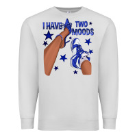 Dove Grey I Have Two Moods Royal Blue Sneakers Afro Girl Premium Sweatshirt - texasbilliewilder