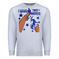 I Have Two Moods Royal Blue Sneakers Afro Girl Premium Sweatshirt | Teevron