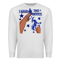 Oatmeal Heather I Have Two Moods Royal Blue Sneakers Afro Girl Premium Sweatshirt - texasbilliewilder