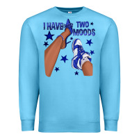 Ocean Blue I Have Two Moods Royal Blue Sneakers Afro Girl Premium Sweatshirt - texasbilliewilder