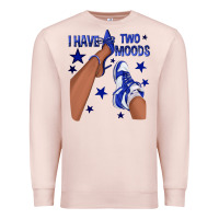 Pale Pink I Have Two Moods Royal Blue Sneakers Afro Girl Premium Sweatshirt - texasbilliewilder