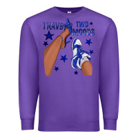 Purple I Have Two Moods Royal Blue Sneakers Afro Girl Premium Sweatshirt - texasbilliewilder