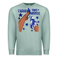 Seafoam I Have Two Moods Royal Blue Sneakers Afro Girl Premium Sweatshirt - texasbilliewilder