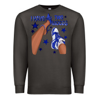 Smoke I Have Two Moods Royal Blue Sneakers Afro Girl Premium Sweatshirt - texasbilliewilder