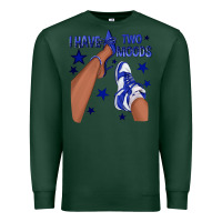 Sports Green I Have Two Moods Royal Blue Sneakers Afro Girl Premium Sweatshirt - texasbilliewilder