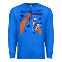 True Royal I Have Two Moods Royal Blue Sneakers Afro Girl Premium Sweatshirt - texasbilliewilder