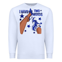 White I Have Two Moods Royal Blue Sneakers Afro Girl Premium Sweatshirt - texasbilliewilder
