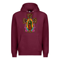 Burgundy our lady of guadalupe cross Premium Hoodie - JahusDesignShop