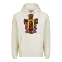 Oatmeal Heather our lady of guadalupe cross Premium Hoodie - JahusDesignShop