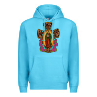 Ocean Blue our lady of guadalupe cross Premium Hoodie - JahusDesignShop