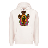 Pale Pink our lady of guadalupe cross Premium Hoodie - JahusDesignShop