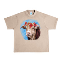 French Oak Hereford Bull Urban Heavy Tee - RanaPortraitStore