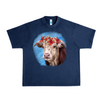 Navy Hereford Bull Urban Heavy Tee - RanaPortraitStore