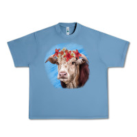 Pebble Blue Hereford Bull Urban Heavy Tee - RanaPortraitStore