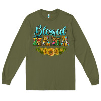 Army Green blessed nana Long Sleeve Tee - BarkalooDesign