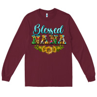 Burgundy blessed nana Long Sleeve Tee - BarkalooDesign
